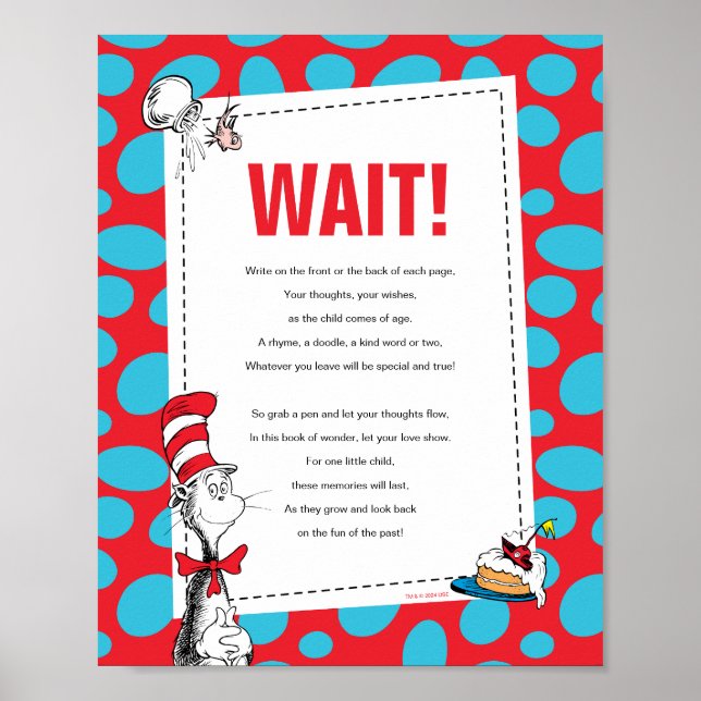 Katze im Party des Hat Book Guest Book Poster (Vorne)