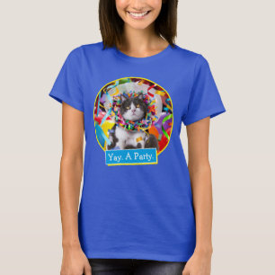 Katze im Party T-Shirt