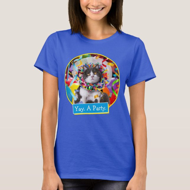 Katze im Party T-Shirt (Vorderseite)