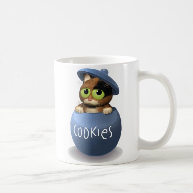 Katze im Plätzchen-Glas Kaffeetasse (Rechts)