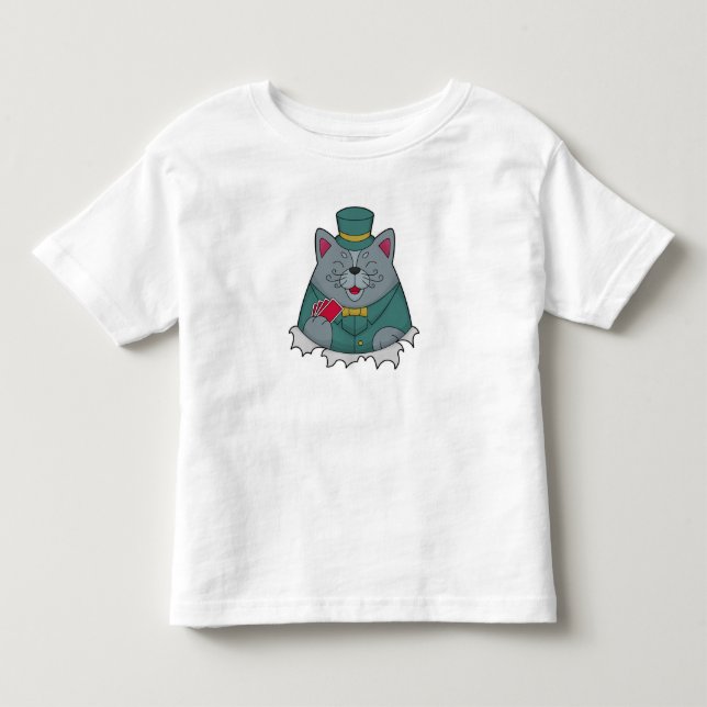 Katze im Poker mit Poker-Karten Kleinkind T-shirt (Vorderseite)