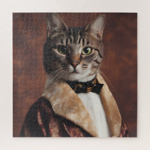 Katze im Rauchermantel
