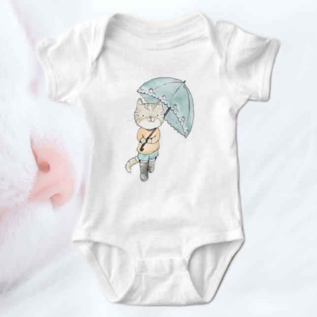 Katze im Regen Baby Strampler (Von Creator hochgeladen)