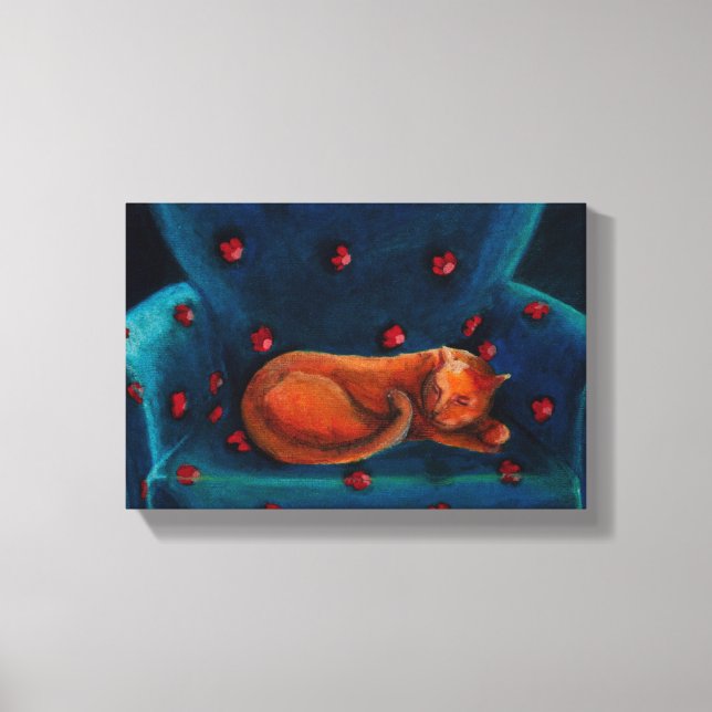 Katze im Rücken Leinwanddruck (Vorderseite)