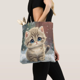 Katze im Schnee Tasche