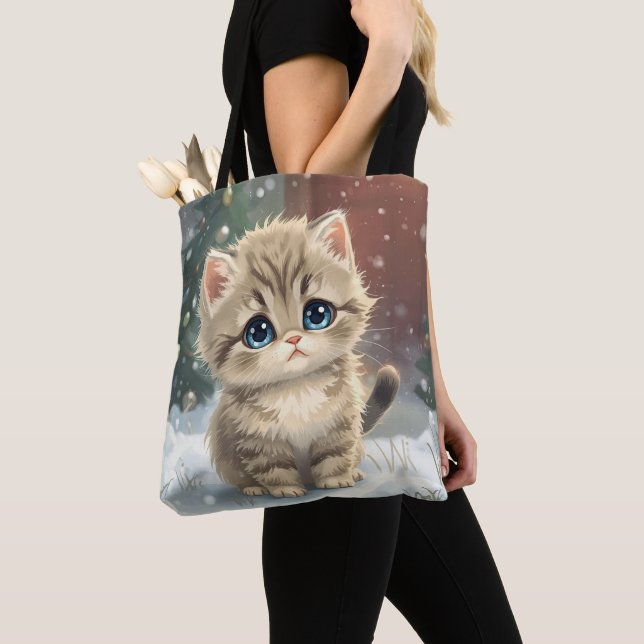 Katze im Schnee Tasche (Von Nahem)