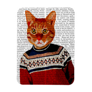 Katze im Ski Sweater 2 Magnet