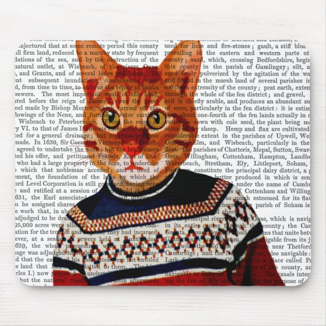 Katze im Ski Sweater 2 Mousepad (Vorne)