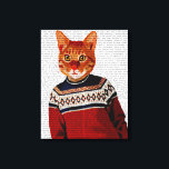 Katze im Ski Sweater Leinwanddruck<br><div class="desc">Haustiere</div>