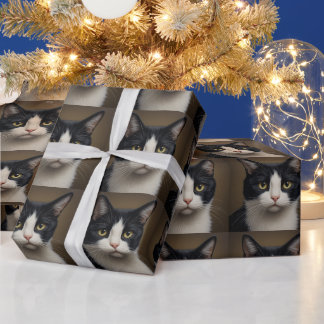 Katze im Smoking Geschenkpapier
