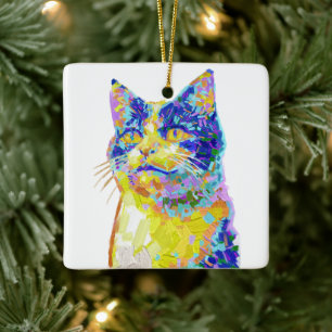 Katze im Sonnenlicht Keramikornament
