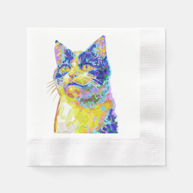 Katze im Sonnenlicht Serviette (Vorderseite)