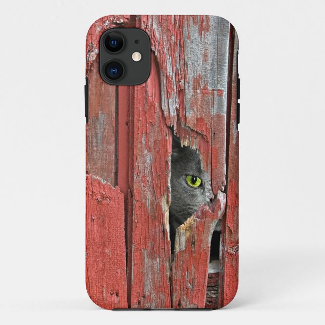 Katze im Stallholzloch Case-Mate iPhone Hülle (Rückseite)