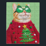 Katze im Ugly Christmas Sweater Puzzle<br><div class="desc">Mögen alle deine Pullover hässlich und hell sein! | Avanti,  die Global Spaß Brand™ unterhält die Welt seit über 40 Jahren mit ihren Feel Good Funny Grußkarten. Unsere Figuren leben das Leben voll und ganz und feiern den Spaß im Alltag.</div>