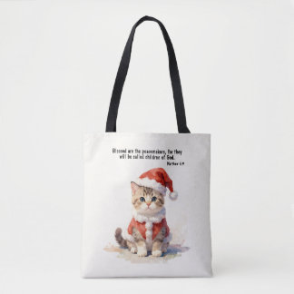 Katze im Weihnachtsmann-Outfit Weihnachten Tasche