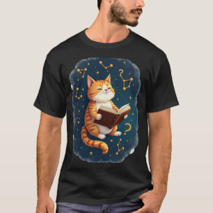 Katze im Weltraum liest kosmologisches BuchTok-Ast T-Shirt