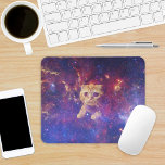 Katze im Weltraum Mousepad<br><div class="desc">Orangefarbene Katze im Weltraum, Milchstraße Galaxie. Orange tabby Cat image: by arthur ivanov licence: https://creativecommons.org/licenses/by-sa/2.0/legalcode Quellbild: https://www.flickr.com/photos/arthur_ivanov/2617993176</div>