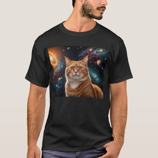 Katze im Weltraum T-Shirt (Vorderseite)