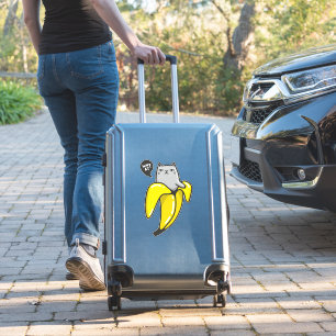 Katze in Banane Aufkleber