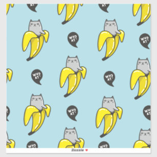 Katze in Banane Aufkleber