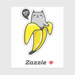 Katze in Banane Aufkleber
