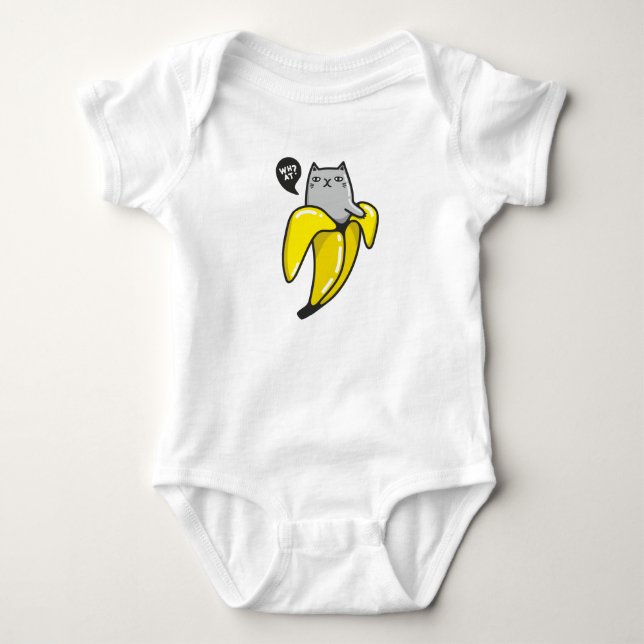 Katze in Banane Baby Strampler (Vorderseite)