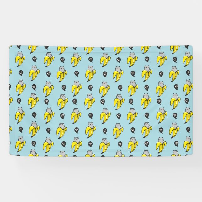 Katze in Banane Banner (Horizontal)