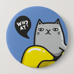 Katze in Banane Button