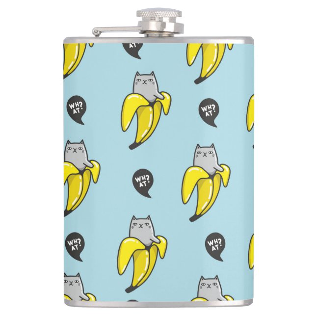 Katze in Banane Flachmann (Vorderseite)