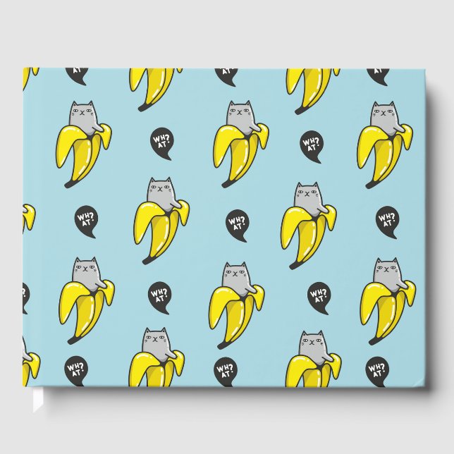 Katze in Banane Gästebuch (Vorderseite)