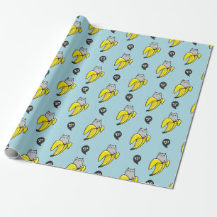 Katze in Banane Geschenkpapier