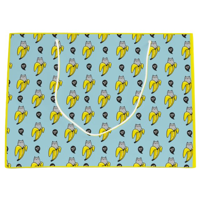 Katze in Banane Große Geschenktüte (Vorderseite)