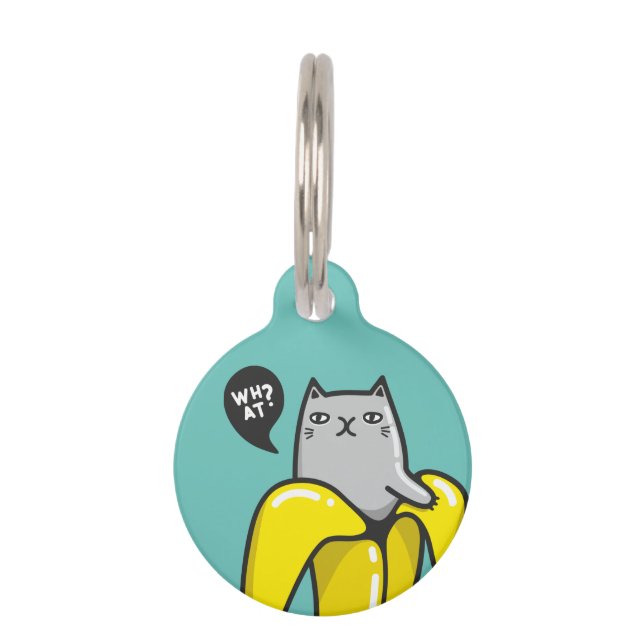 Katze in Banane Haustiermarke (Vorderseite)