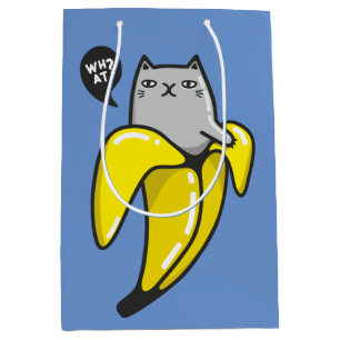 Katze in Banane Mittlere Geschenktüte