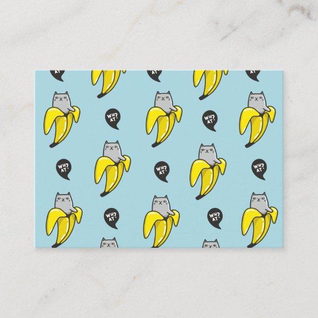 Katze in Banane Platzkarte (Vorderseite)
