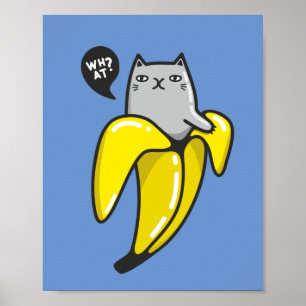 Katze in Banane Poster