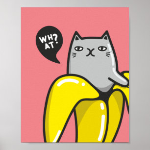 Katze in Banane Poster