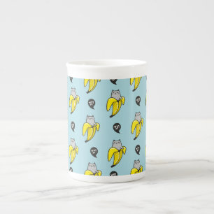 Katze in Banane Prozellantasse