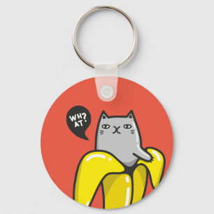 Katze in Banane Schlüsselanhänger