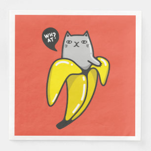 Katze in Banane Serviette