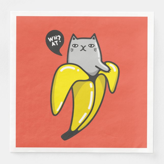 Katze in Banane Serviette (Vorderseite)