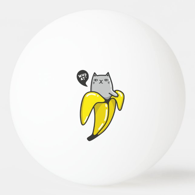 Katze in Banane Tischtennisball (Vorderseite)