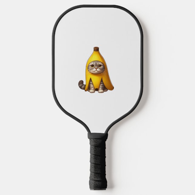 Katze in Bananenkostüm Pickleball Schläger (Vorderseite)