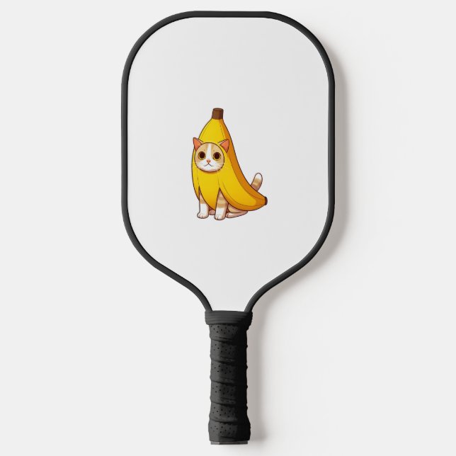 Katze in Bananenkostüm Pickleball Schläger (Vorderseite)