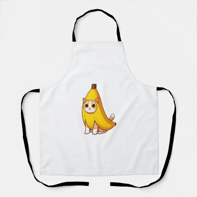 Katze in Bananenkostüm Schürze (Vorderseite)