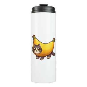 Katze in Bananenkostüm Thermosbecher