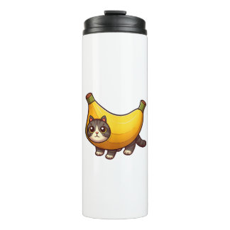 Katze in Bananenkostüm Thermosbecher