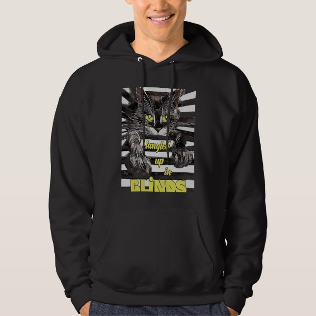 Katze in Blinds Explorer Kitten Hoodie (Vorderseite)