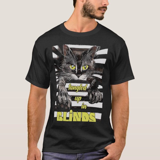 Katze in Blinds Explorer Kitten T-Shirt (Vorderseite)