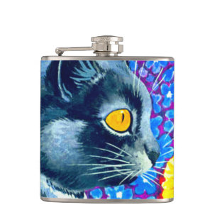 Katze in Blume Flachmann